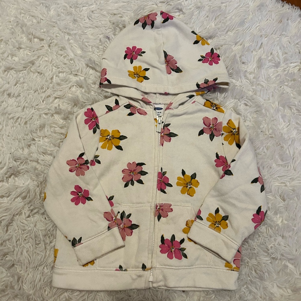 Toddler Floral zip hoodie